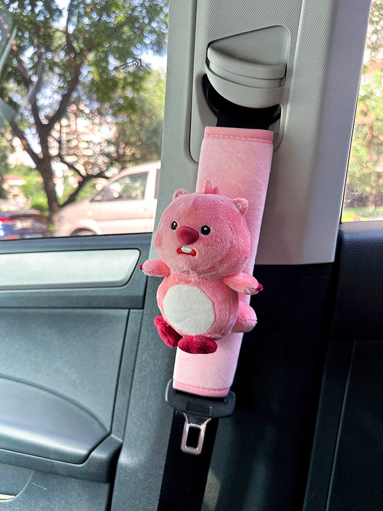 Car seat belt shoulder pad cute high-end feeling little beaver loopy ruby doll car interior decoration