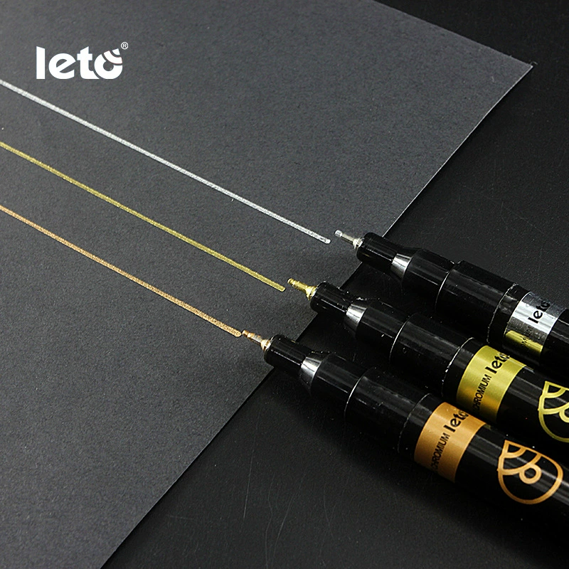 乐途 Retroreflective brush, highlighter, marker, gold and silver, mirror effect, DIY