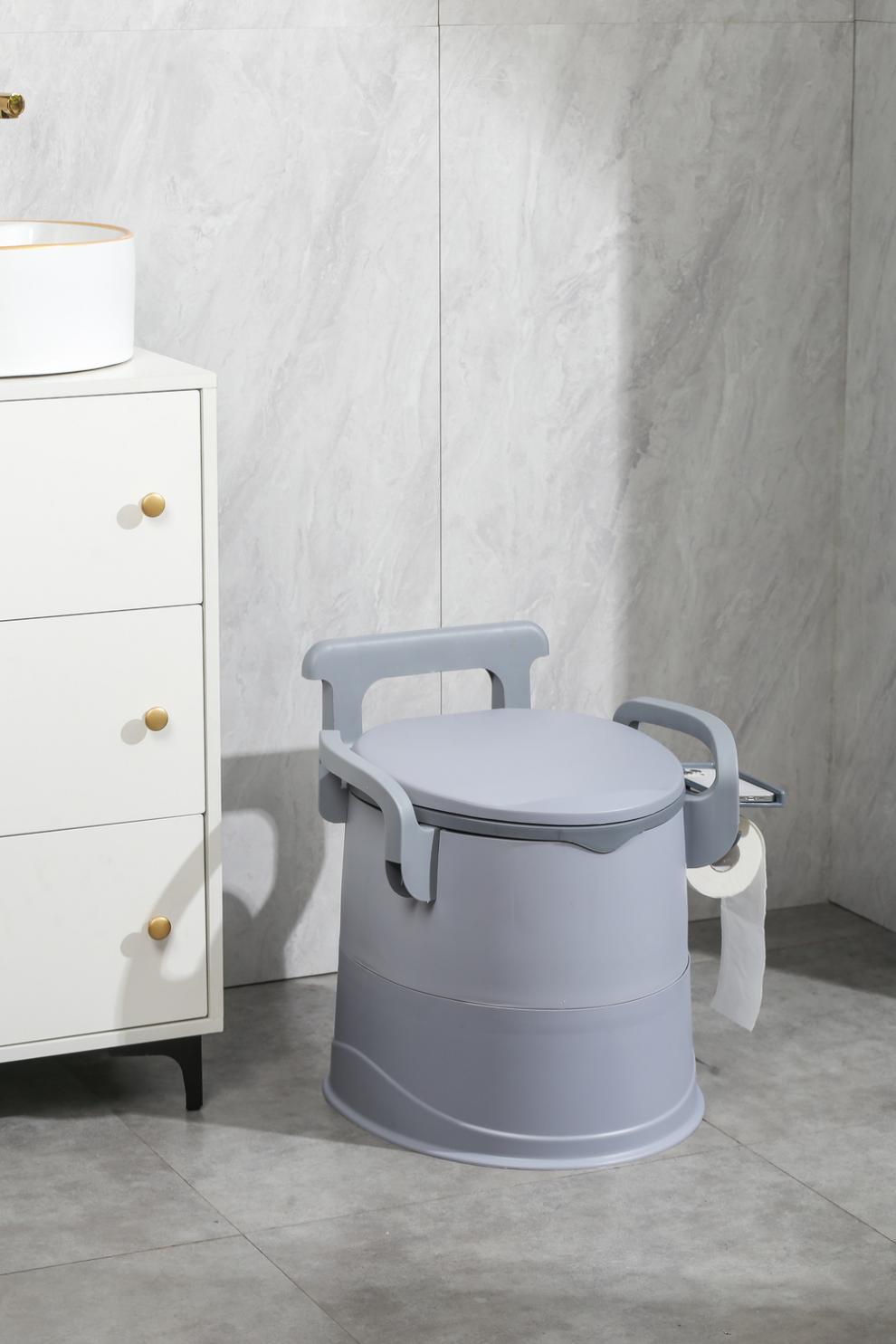 Mobile toilet, elderly toilet, home, pregnant women, indoor deodorizing, covered, adult portable plastic armrest toilet chair undefined