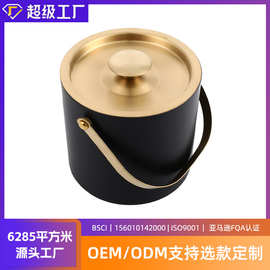 厂家批发3L不锈钢双层冰桶 KTV大容量香槟红酒桶手提带盖水桶现货