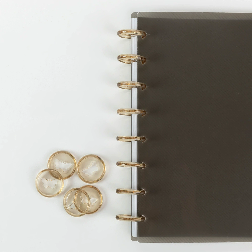 28 мм Заводская прямая пластиковая прозрачная бабочка гриб пуговица книжный альбом с вкладными листами Пряжка золотисто-розовый цвет розовый многоцветный