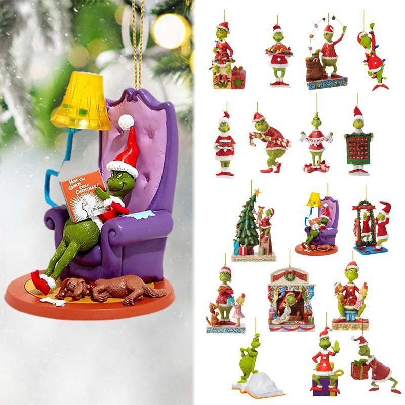 国境を越えた新製品かわいいクリスマス面白いアクリルクリスマスアクセサリー記念品プレゼントペンダント|undefined