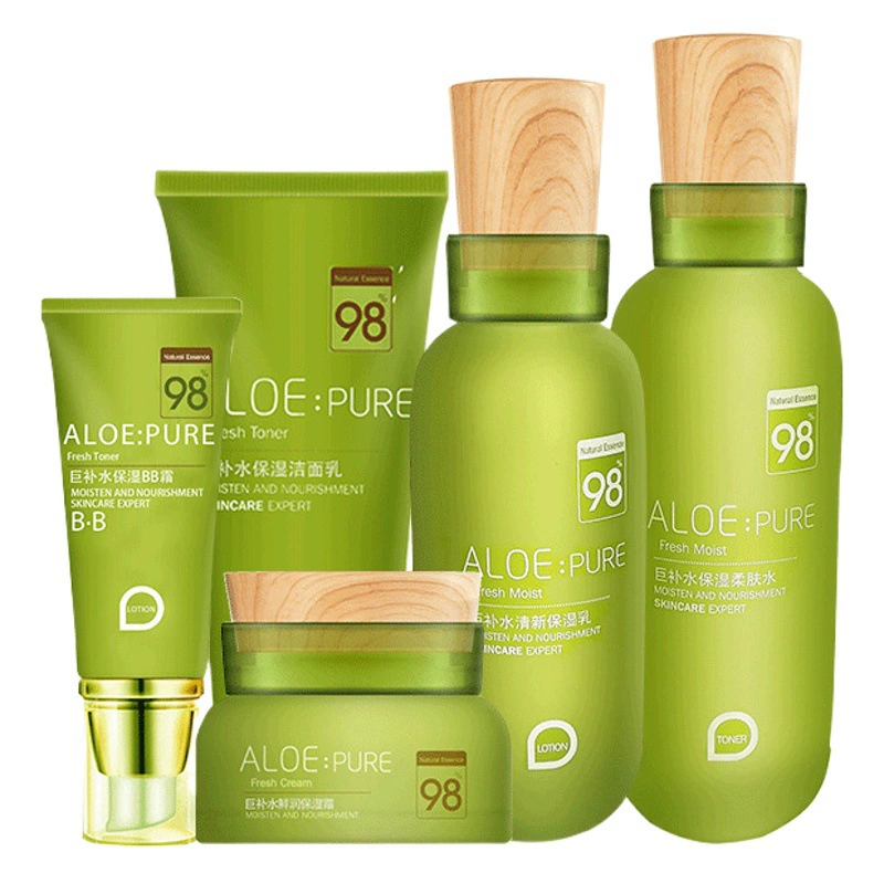 Pelanshi Aloe Suit Набор из пяти предметов Гигантский увлажняющий крем-эмульсия Очищающее средство для лица BB Cream Увлажняющий набор