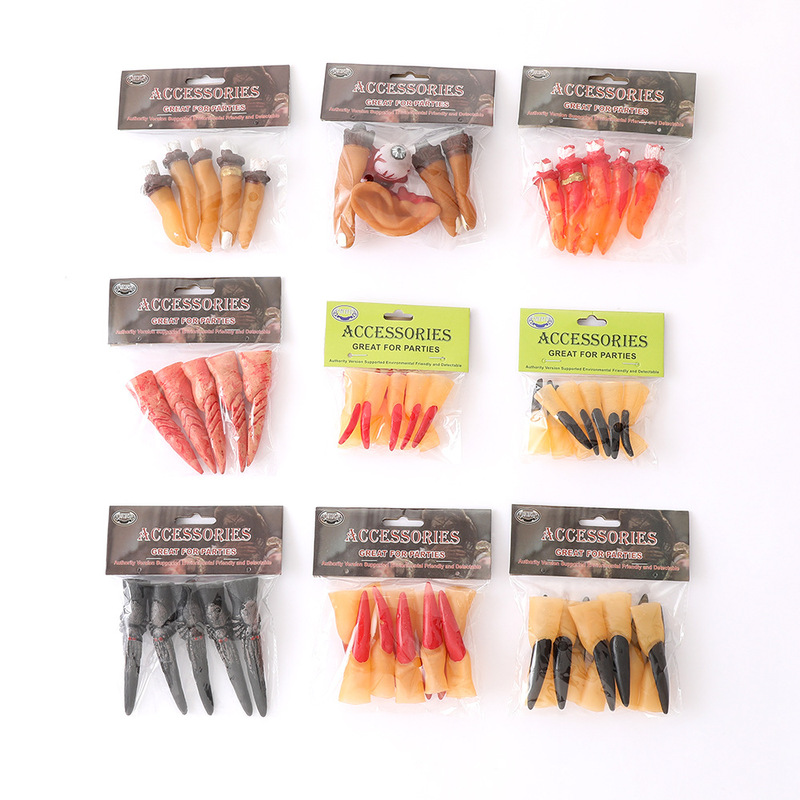 Cross-Border Halloween Nail Covers Witch Ghost Zombie Dress up Nail Party Masquerade Flesh-Colored Finger Covers Wholesale