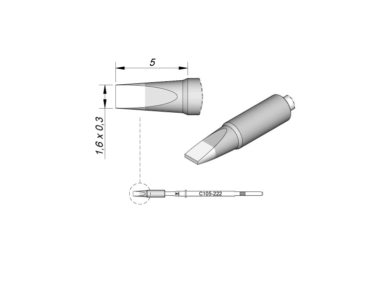 西班牙 JBC C115222 凿形烙铁头1,6 X 0,3  C115-222