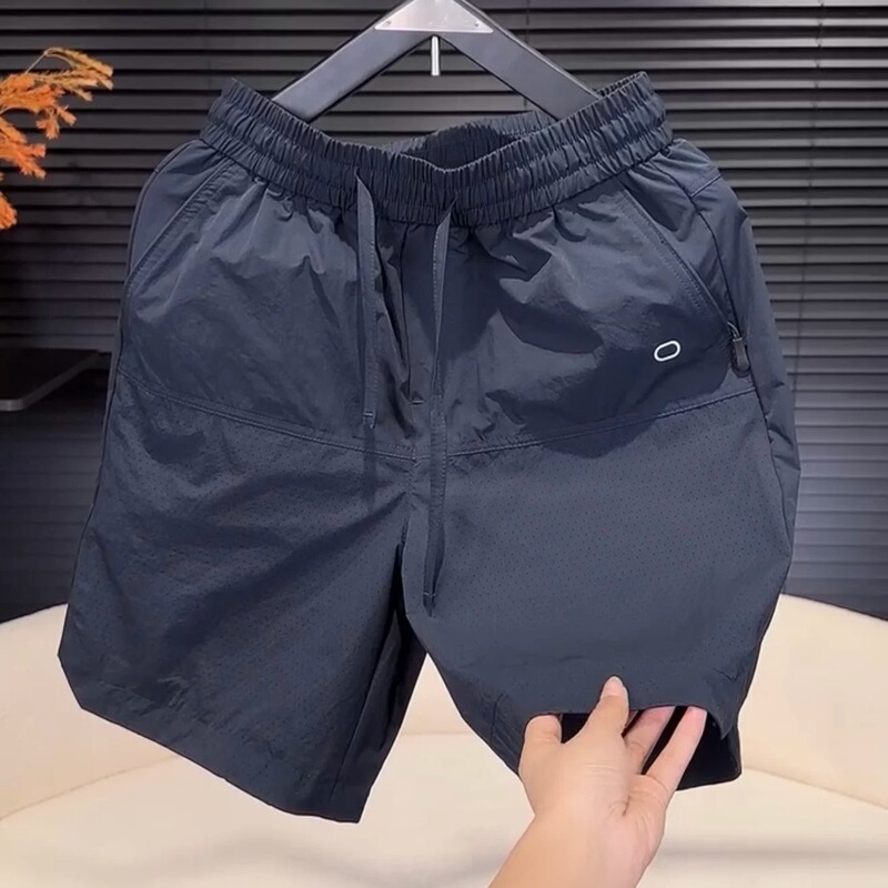 Men's Summer Outdoor Shorts, Straight-Cut, Trendy, Exquisite Print, Light Luxury, Simple Five-Point Pants, Men's Casual Mid-Length Pants