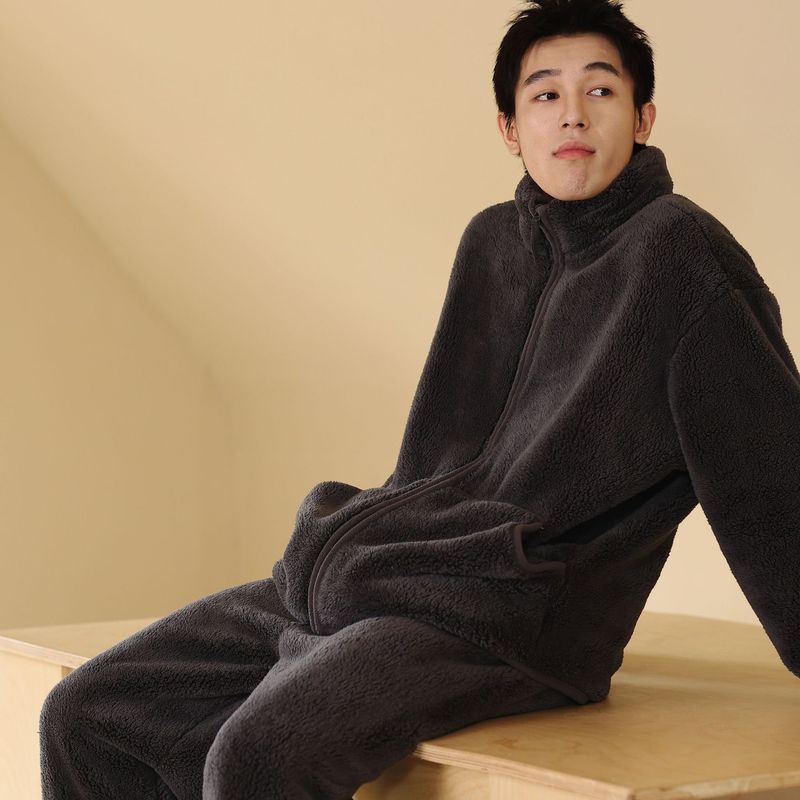 睡衣男款冬季暖暖绒2025新款加绒加厚套装秋冬天保暖休闲家居服|undefined