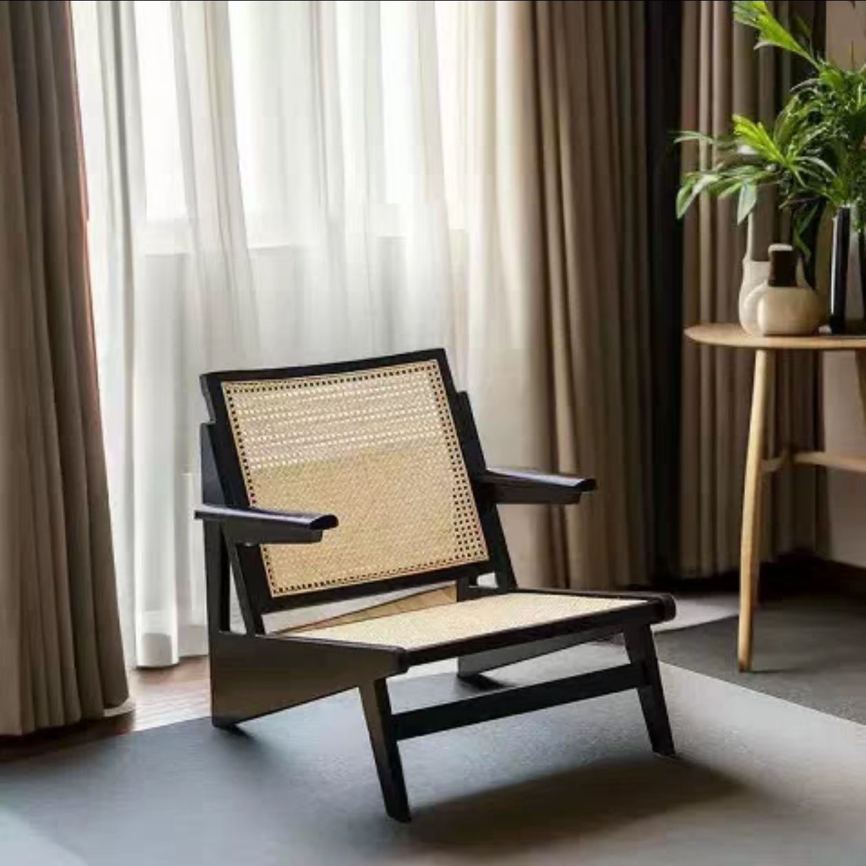 Factoria directa de sillas de madera maciza silla de caña silla de caña silla de caña silla de caña decadente retrógrado diseño de alojamiento único Changdiga image 8