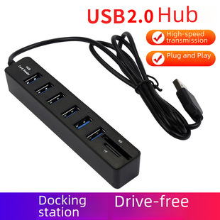 True 2.0 splitter hub2.0 docking stationusb2.0 file transfer 6 port USB+2 in 1 card reader hub