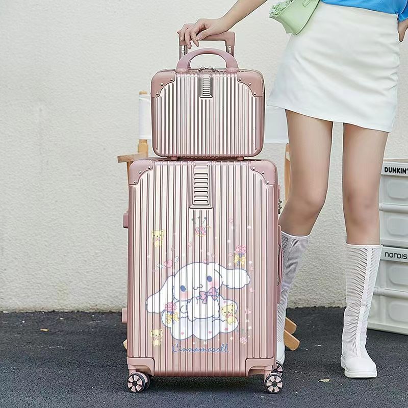 Maleta de contraseña de los hombres universal Mute rueda caja de viaje del estudiante Maleta impresa de dibujos animados de estilo coreano de las mujeres