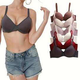 跨境欧美女士超柔软无缝聚拢文胸无钢圈收副乳防下垂大胸显小文胸