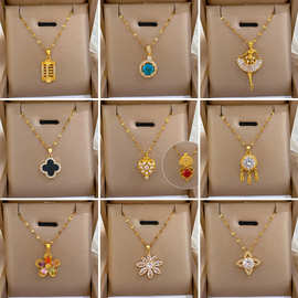 【钛钢】个性小众设计网红气质灵动闪耀项链女 ins简约Luck吊坠