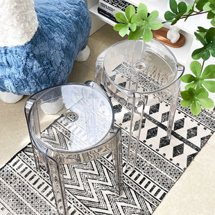Cyclone Stool High Stool Low Stool Stackable Household Thickeneded Spare Chair Round Stool Accessible Luxury Transparent Household Windmill Stool