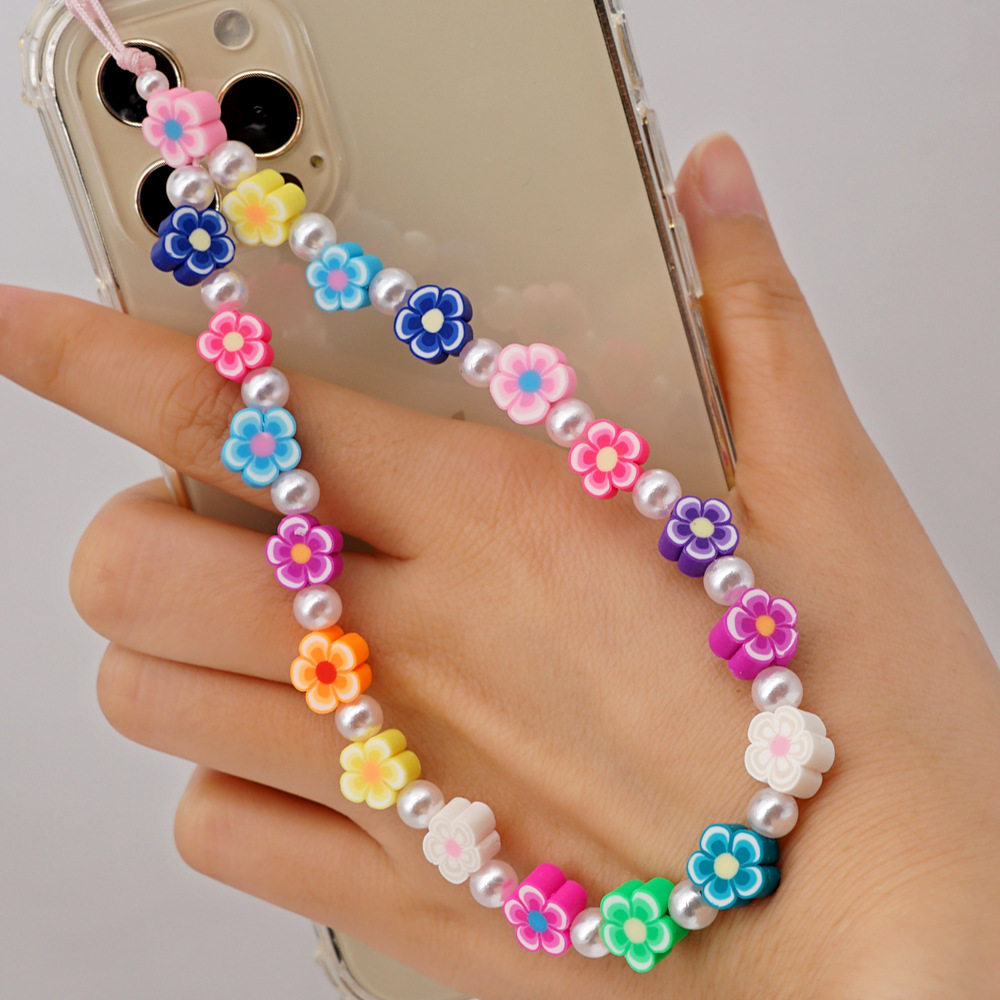 Ethnic Small Daisy Pearl Beaded Mobile Phone Chain display picture 1