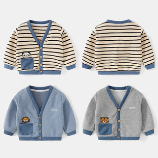 Baby Clothes Casual Cardigan Jacket Autumn Clothes Spring and Autumn Boys' Girls' Baby Children's Western-style Sweater Top
