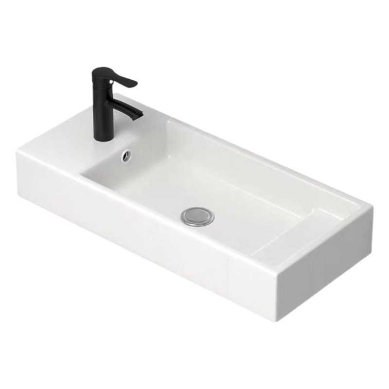 Lavabo de cerámica montado en la pared lavabo único lavabo de baño lavabo mini lavabo colgante baño balcón lavabo pequeño tamaño