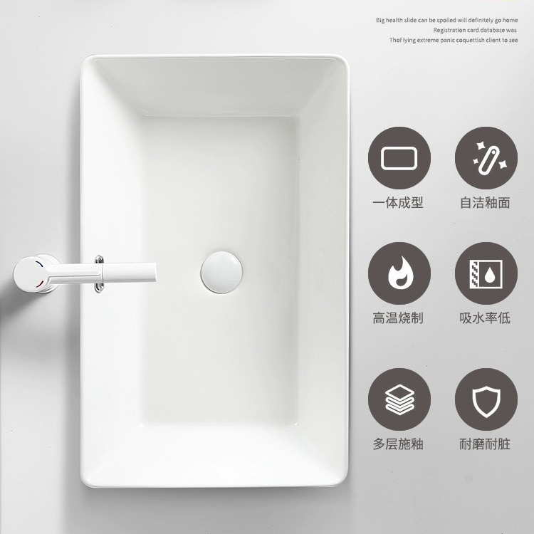 lavabo cerámico semicrustado lavabo lavabo de baño hotel lavabo rectangular lavabo balcón lavabo