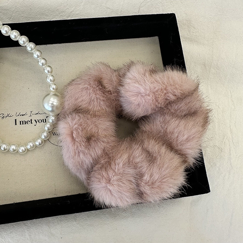 Dolce e morbido peluche di alta qualità con intestino crasso, testa a forma di palla, semplice copricapo da donna, elastico, resistente, accessori per capelli_voghion.com