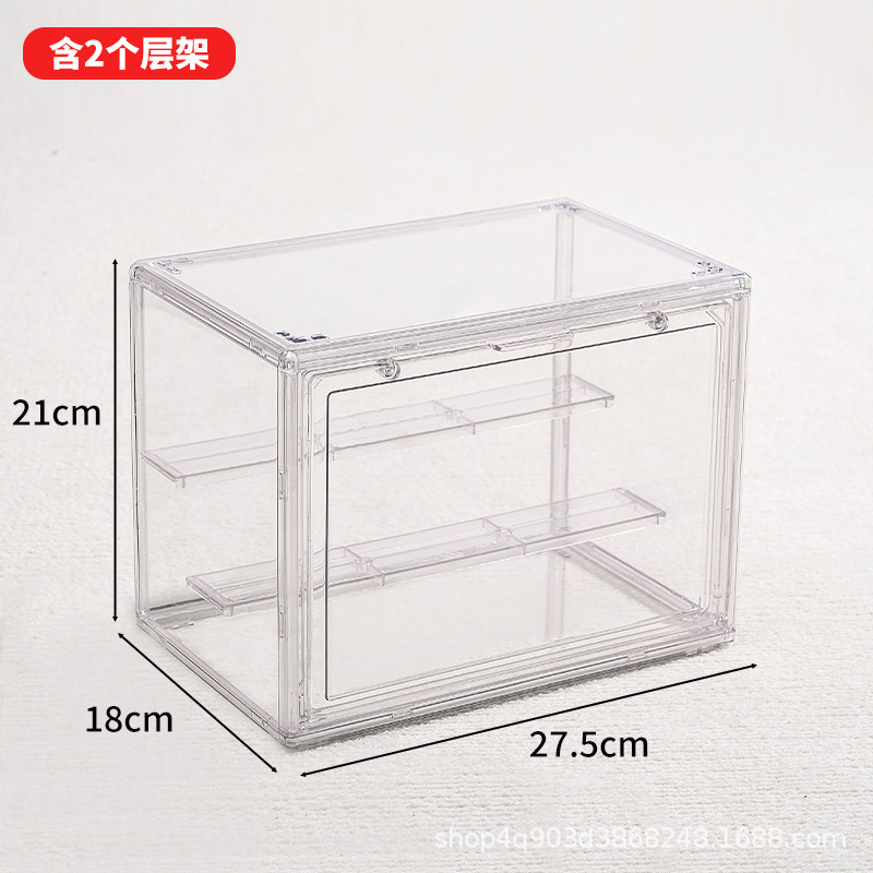 Caja de zapatos transparente de seis lados transparente de 360 ° caja de libros transparente caja de almacenamiento transparente