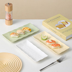 日本式の創意の長方形の陶磁器の皿のステーキの皿の洋食の皿の寿司の皿の魚の皿の野菜の皿の家庭用の食器