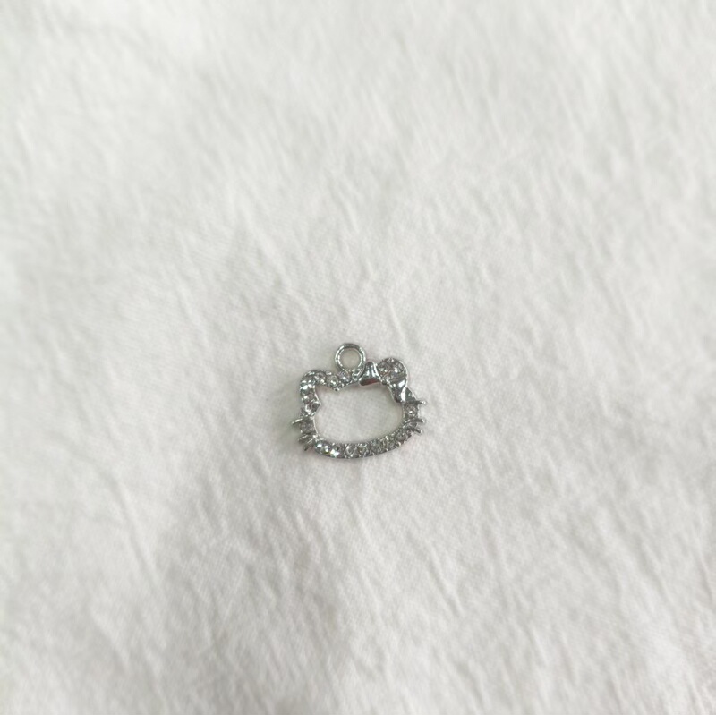 New diamond kitty head frame diy pendant earring bracelet pendant alloy plating diamond jewelry accessories