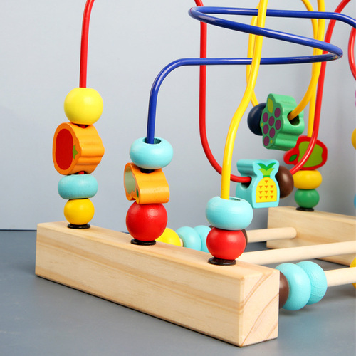 Children's Bead Stringing and Sorting Early Education Baby Toy for 6-12 Months Old Babies, Brain-Developing Activity for 0-1 Year Olds, Suitable for 2 Kids