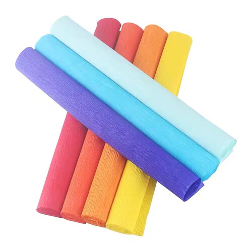 Colorful thickened crepe paper curling paper diy production materials children's kindergarten handmade floral crepe paper wholesale