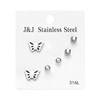 Earrings, fashionable set, European style, suitable for import, 3 pair, Korean style, wholesale