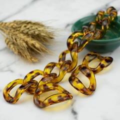 Acrylic plastic transparent tortoiseshell leopard print color 26*38 chain clasp opening ring accessory bag chain parts