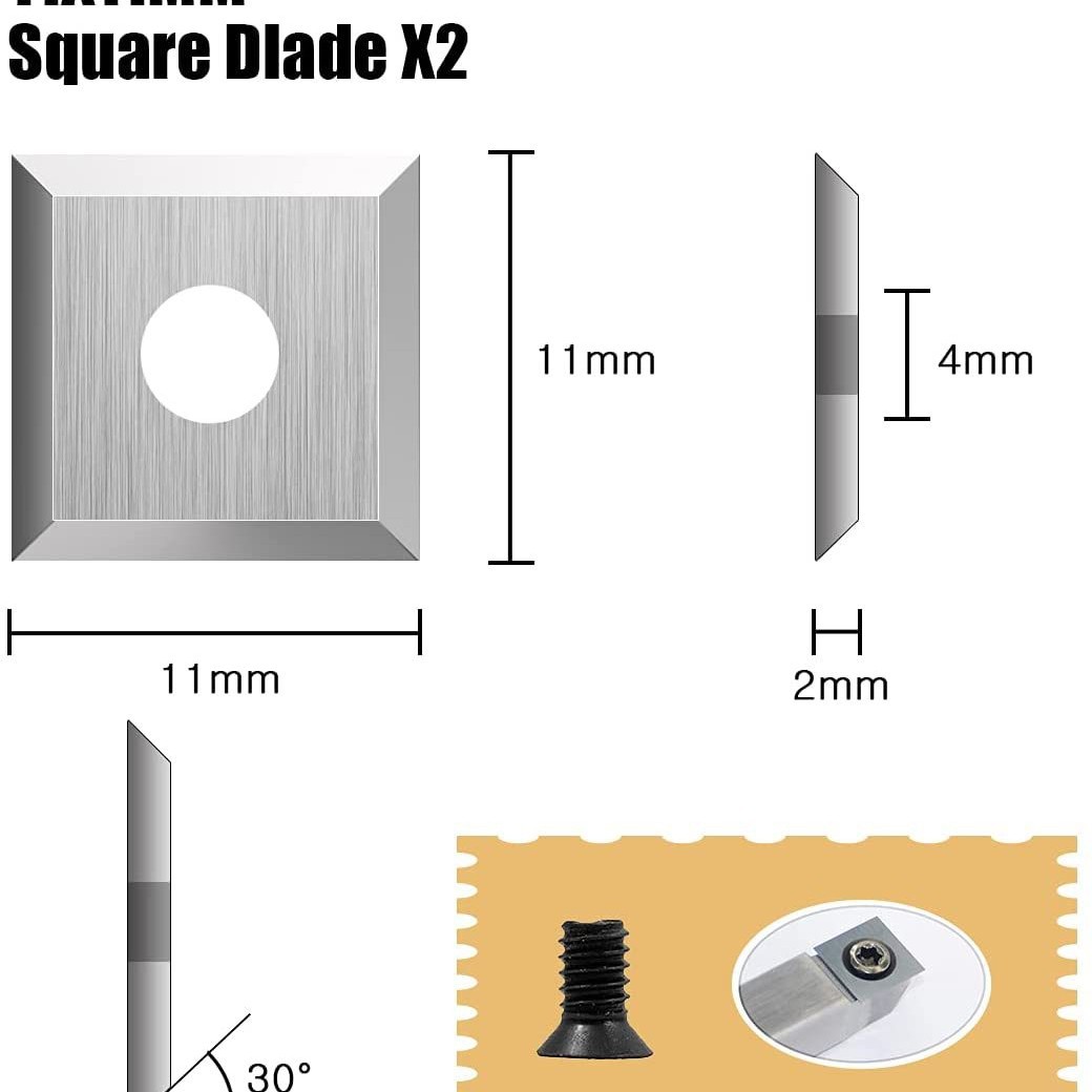 Carpintería coche hoja descartar mano madera hoja giratoria tungsteno titanio carburo hoja DIY hecho en casa herramienta de torneado