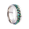 Accessory, chain stainless steel, multicoloured ring