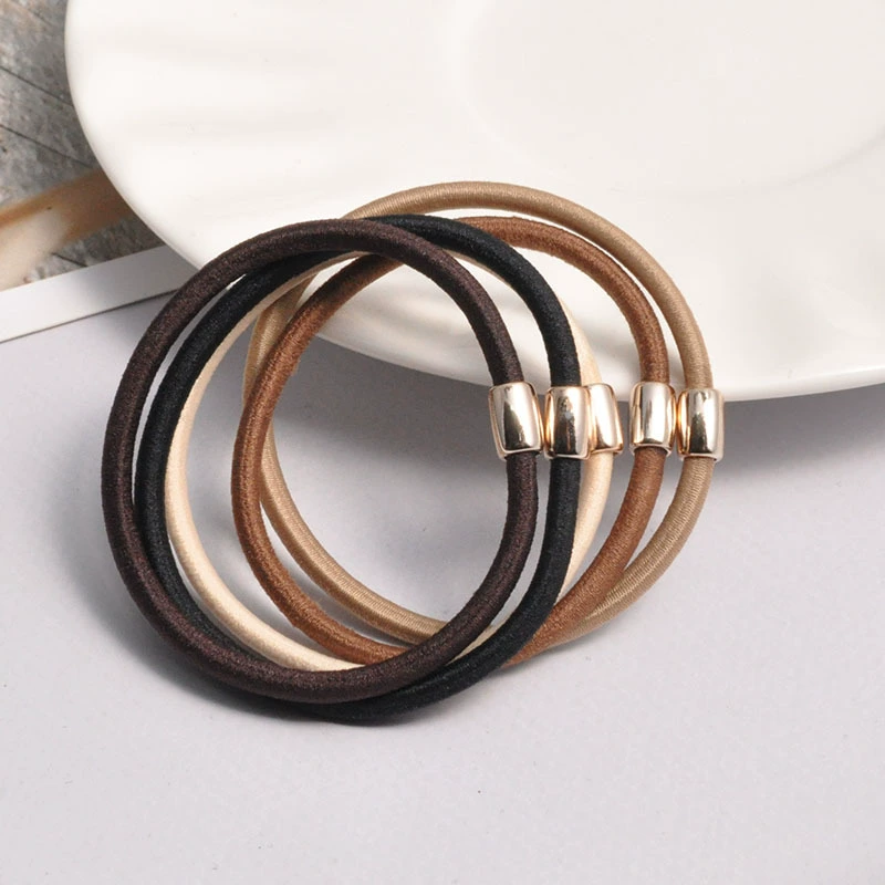 Осенне-зимняя новая однотонная золотая кожаная веревка для волос, высококачественная резинка для волос, милая женская резинка для волос, женская резинка для волос, резинка для волос, аксессуары для волос оптом