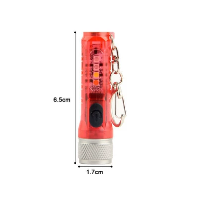 Mini Small Clip Flashlight Strong Light Charging White Red Blue Violet Money Detector Lamp Outdoor Keychain Gift Flashlight (UV fənərlər) - red-model