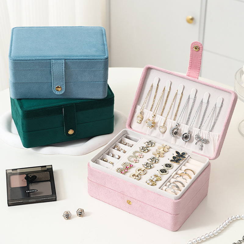 고급 벨벳 더블 레이어-핑크