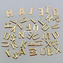立体金色字母烫片合金字母牛仔五金服装辅料银色字母烫钻金属贴片