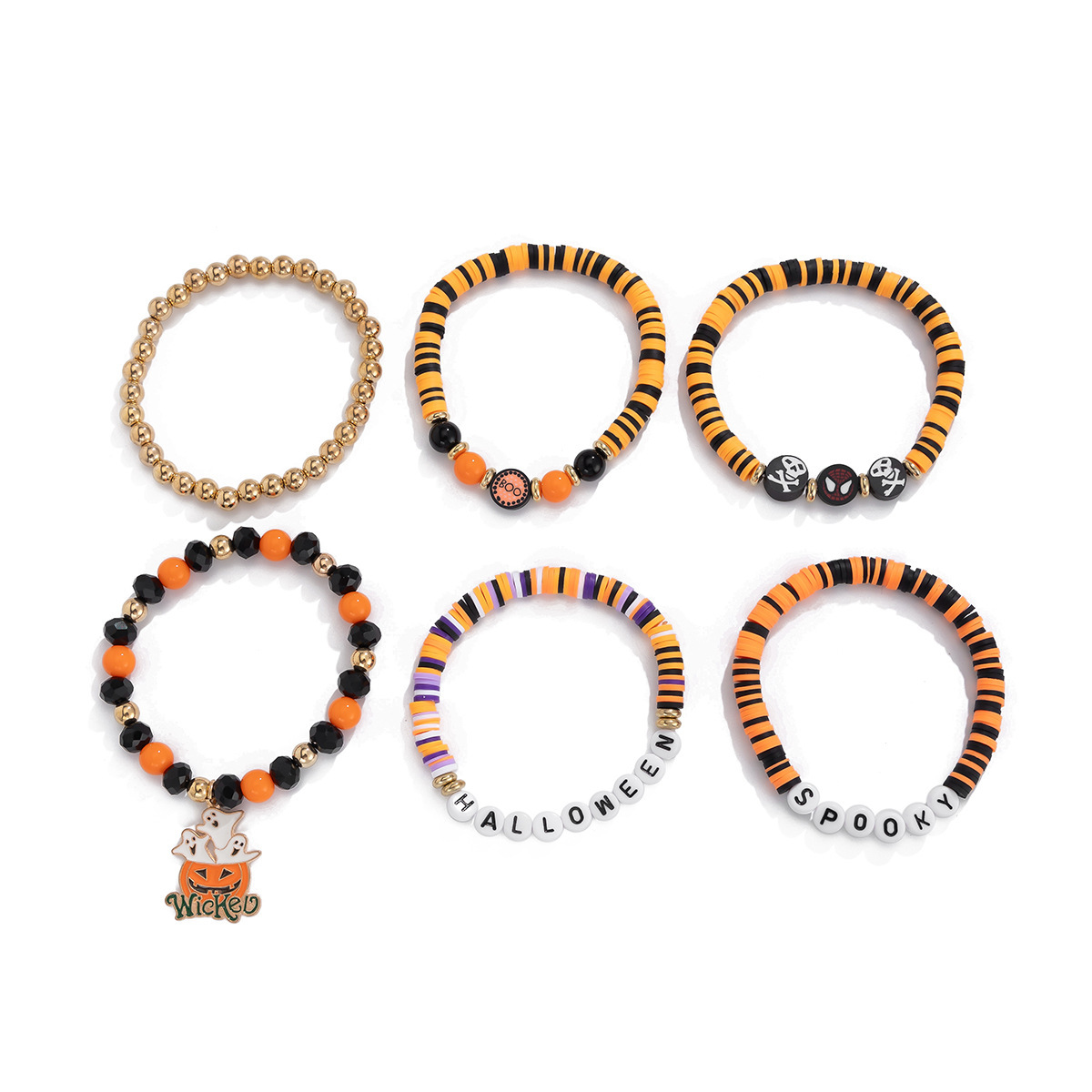 21g Weight Alloy Pendant Material Bracelets Classification CCB, Arylic, soft clay Chain Material 1 Set Quantity Festival Occasion CCB, Arylic, Alloy Material Halloween Festival Pumpkin, Bat, Ghost Pattern Women's Gender Beaded, Enamel Design Funny Style Funny Pumpkin Bat Ghost CCB Arylic Alloy Beaded Bracelets Wholesale 39