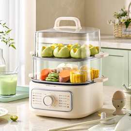 小.熊电蒸锅蒸蛋器电煮锅11.5L可预约定时不锈钢蒸盘DZG-HA0N7三