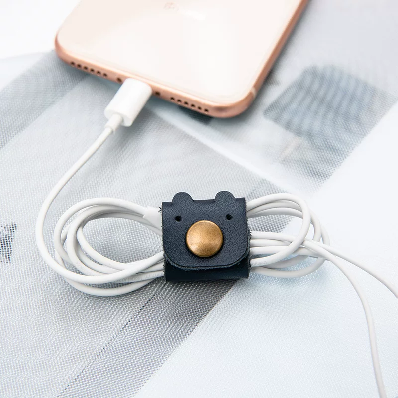 Leather storage system, headphones, belt, mobile phone, charging cable
