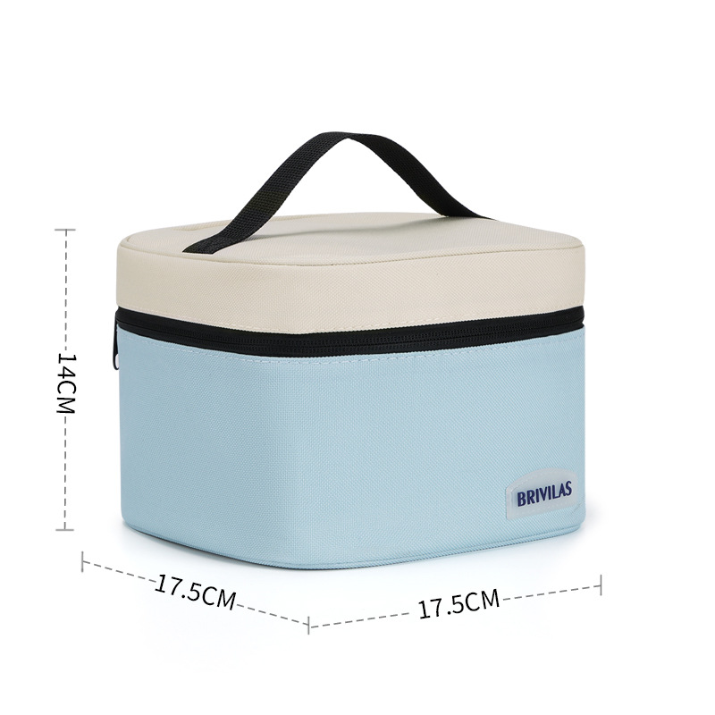 Bolsas de comidas etiquetadas transfronterizas bolsas de almuerzo de oficina portátiles bolsas de almuerzo de aislamiento térmico bolsas de almuerzo de tela Oxford