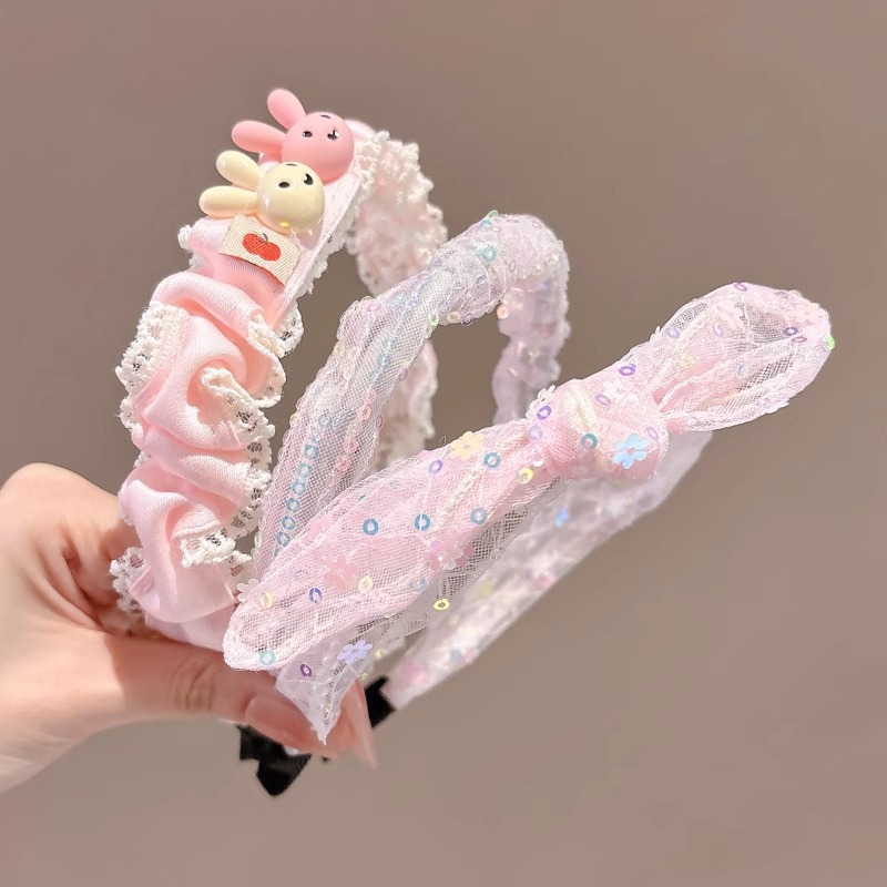 Bandas de cabello para niños primavera y verano antideslizante prensado bandas de cabello no estrangular bebés rotos acabado de cabello tarjeta de cabello adornamiento para el cabello de niña