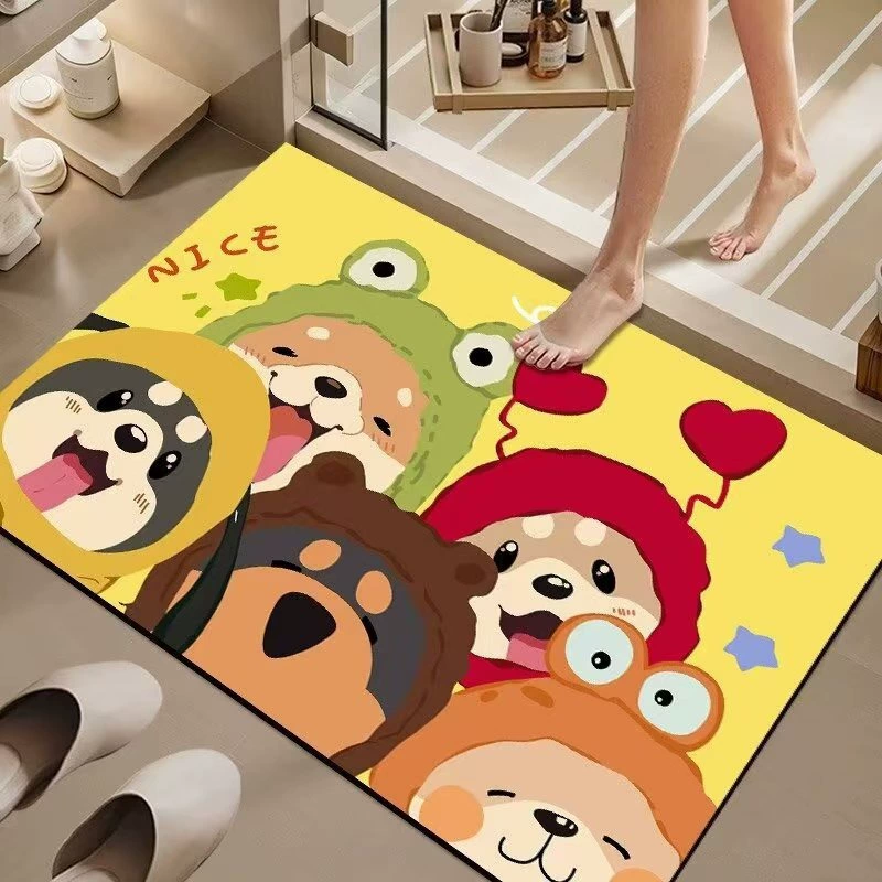 Можно обрезать противоскользящий коврик для дома, чтобы войти в дверь ковер мультяшный персонаж диатомовая грязь впитывает воду и износостойкий коврик для ванной комнаты