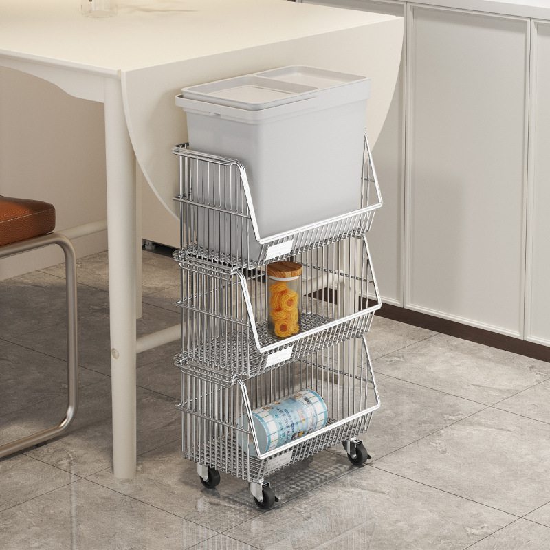 Kitchen vegetable basket rack, multi-layer, floor-standing, movable, for storing fruits and vegetables, multifunctional storage and transformation, small cart Kitchen vegetable basket rack, multi-layer, floor-standing, movable, for storing fruits and vegetables, multifunctional storage and transformation, small cart