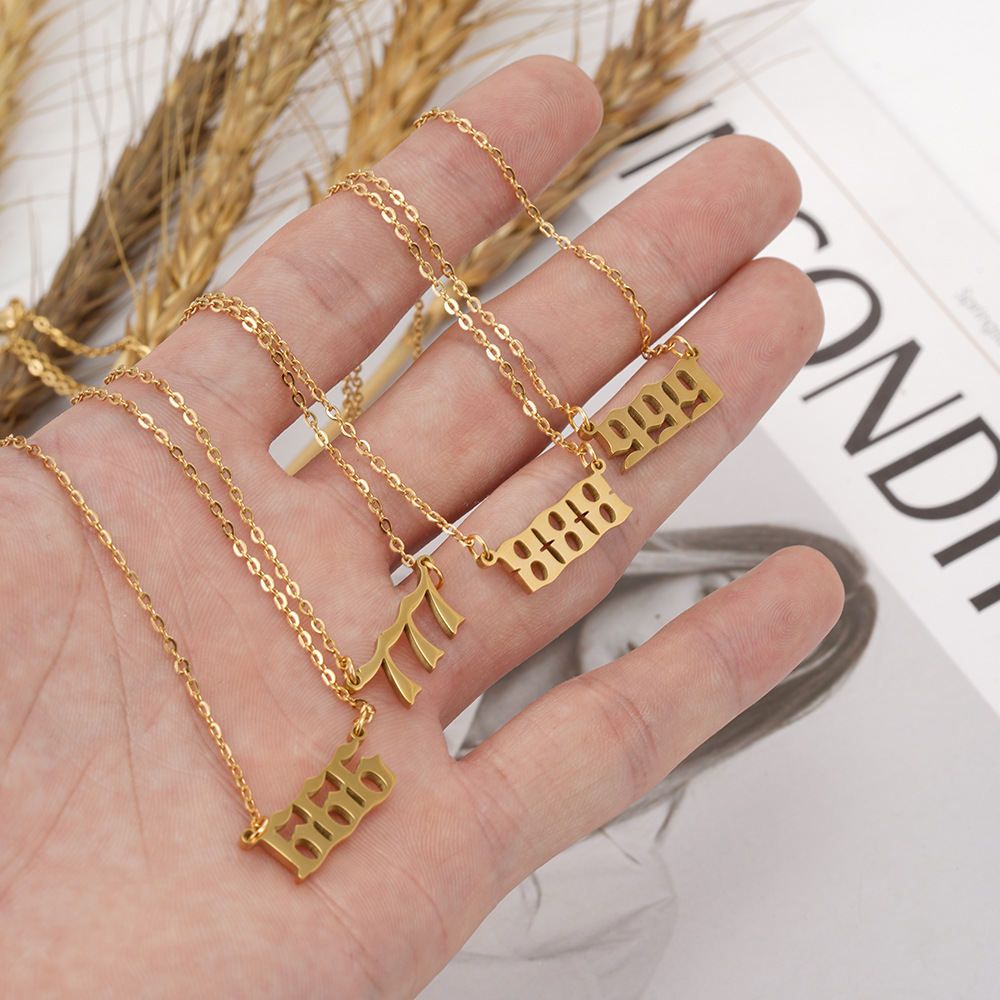 Simple Style Number Stainless Steel Plating Necklace 1 Piece