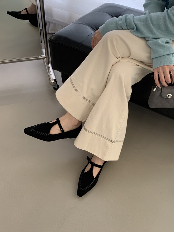 法式复古尖头低跟单鞋女2025年秋冬季新款百搭显瘦玛丽珍鞋小皮鞋|undefined