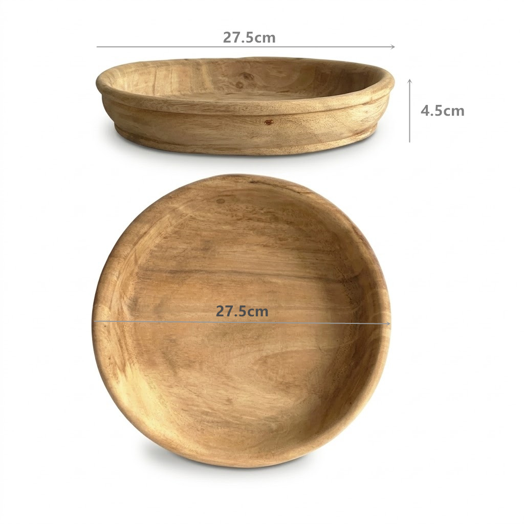 Bandeja de madera hecha a mano para servir bocadillos y frutas, decoración de escritorio para el hogar, estilo wabi-sabi.