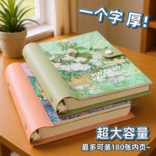 油画活页笔记本子透明软壳高颜值学生日记本考研记录本手账本定制