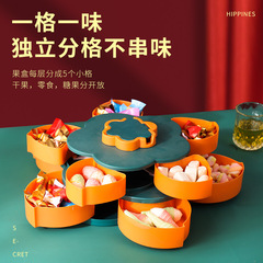 家庭用回転ドライフルーツ皿多層花びら果物皿客間茶何個かのお菓子の種の多格収納軽贅沢キャンディー箱