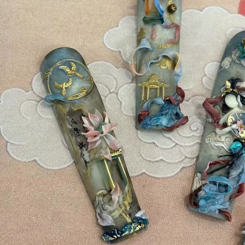 美甲模具苏州园林花窗灯笼亭子系列美甲硅胶模具创意美甲装饰模具|undefined