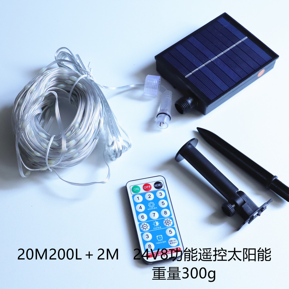 Amazon control remoto LED cuero cadena luz impermeable al aire libre baja tensión patio fiesta Decoración LED luz solar cadena