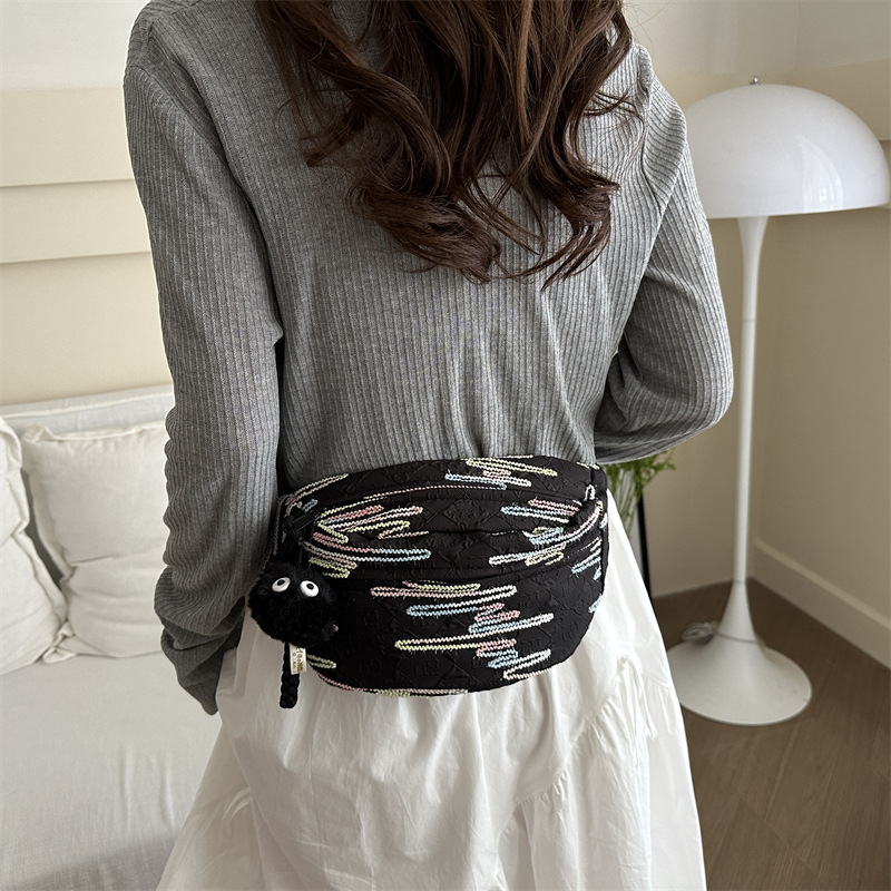 Bolso de moda coreano de 2024 verano nuevo bolso de tela casual bolso de mochila estética personalidad bolso de teléfono móvil bolso de viaje